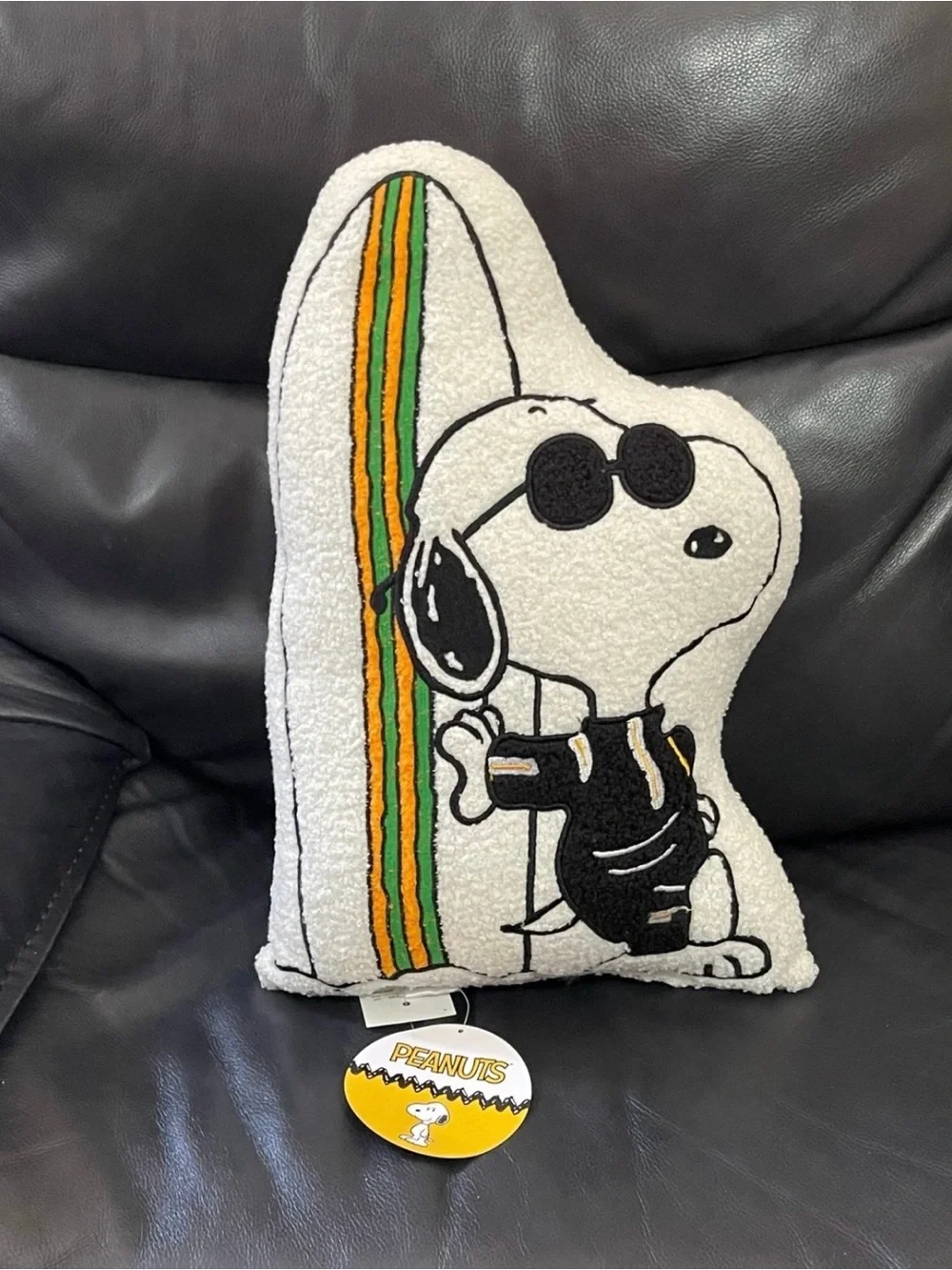 PEANUTS Sherpa Snoopy Pillow - Snoopy Surfer Pillow - Peanuts Surfer Pillow